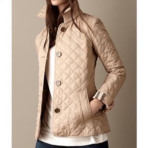 Burberry Beige Quilted Jacket, XS